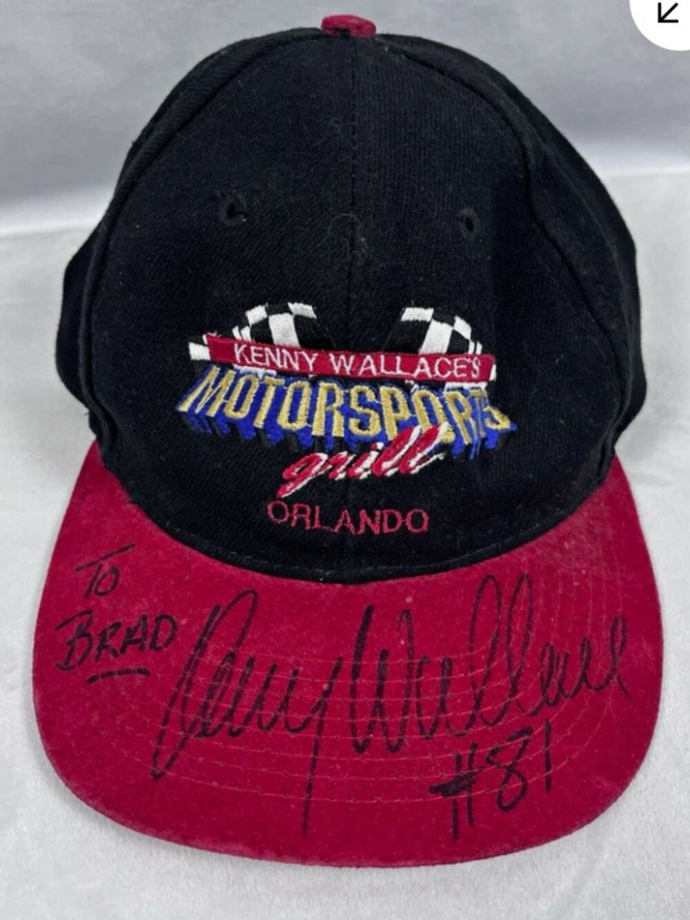 Vintage Kenny Wallace Motorsports Grill Orlando Autographed Hat Snapback #8
